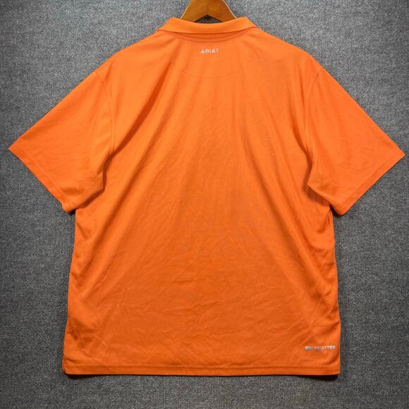 AriatTek Polo Shirt Heat Series Men's XL Orange Short Sleeve Casual Stretch - Picture 10 of 12